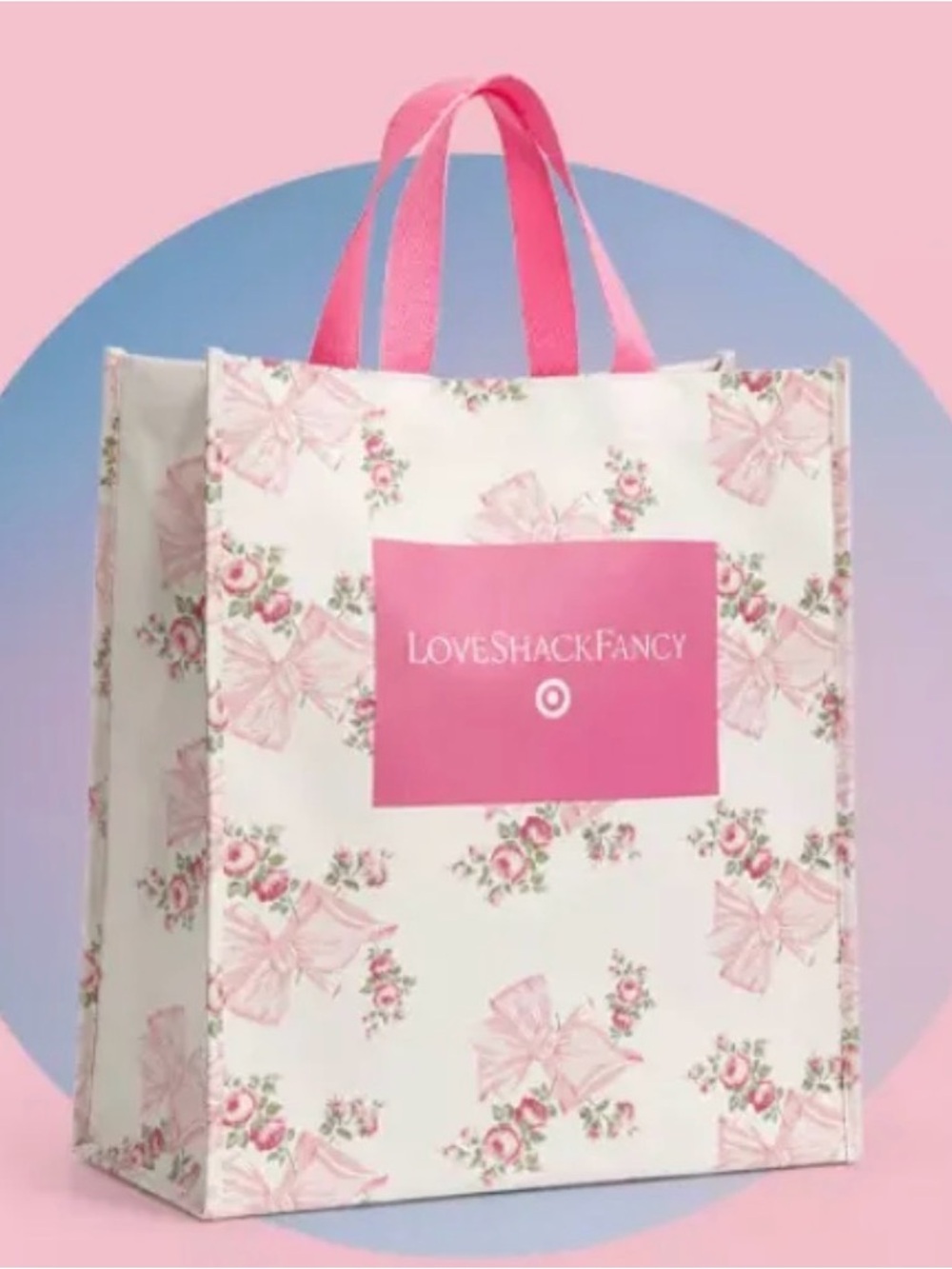 LoveShackFancy Pink & Cream Floral Shopping Tote